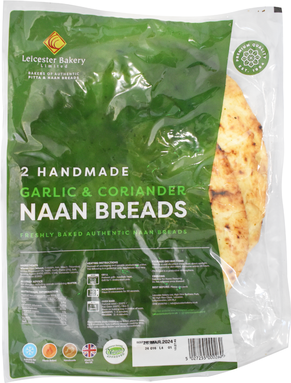 Leicester Bakery Garlic Coriander Naan