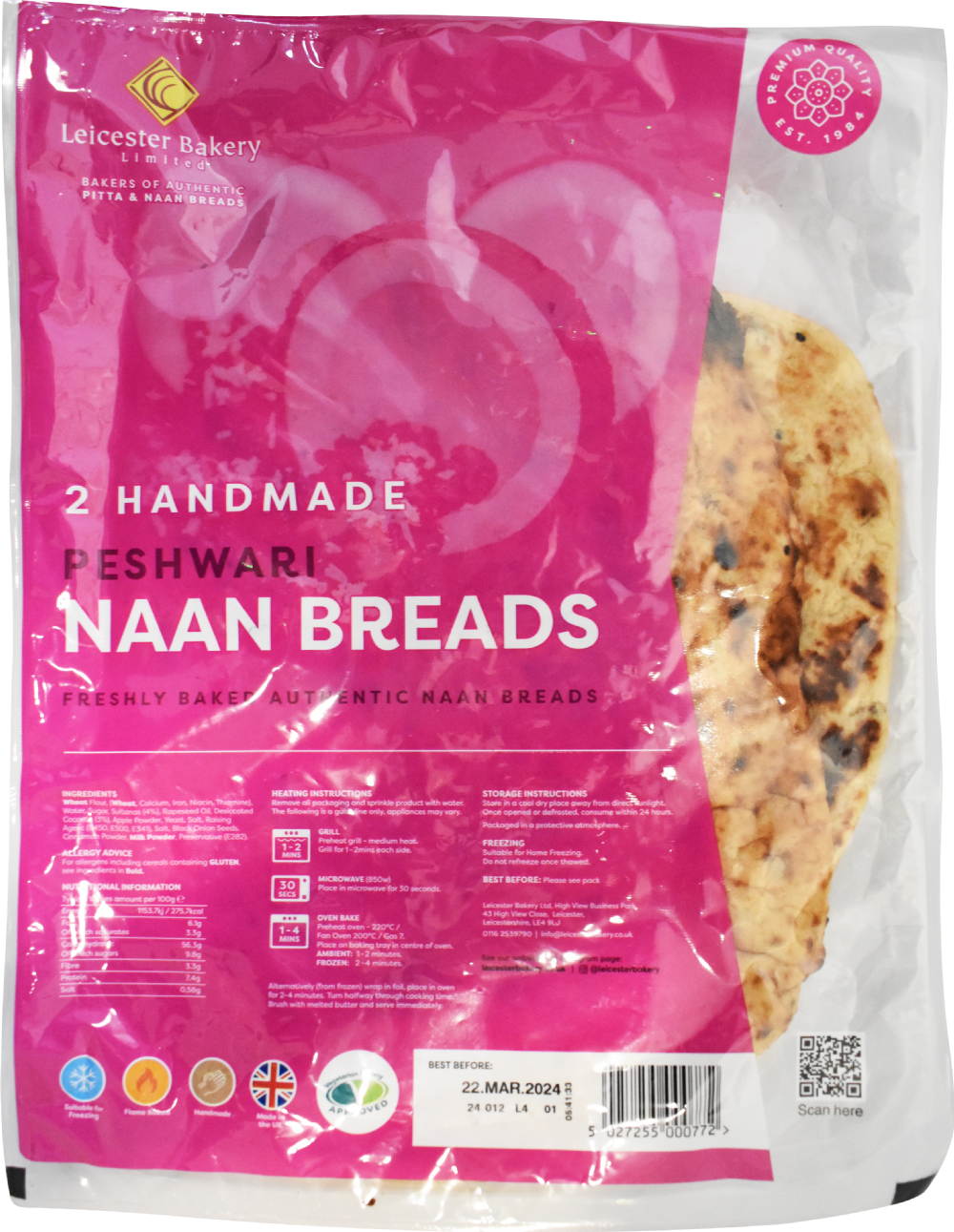 Leicestershire Bakery Peshwari Naan