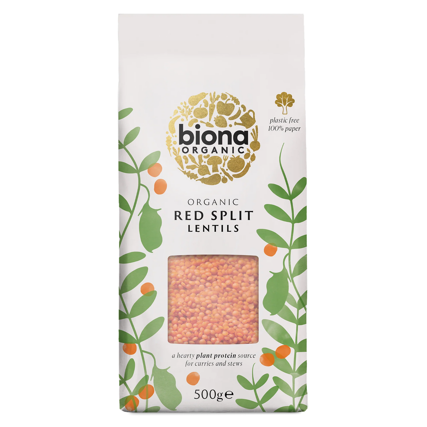 Biona Organic Red Split Lentil 500g