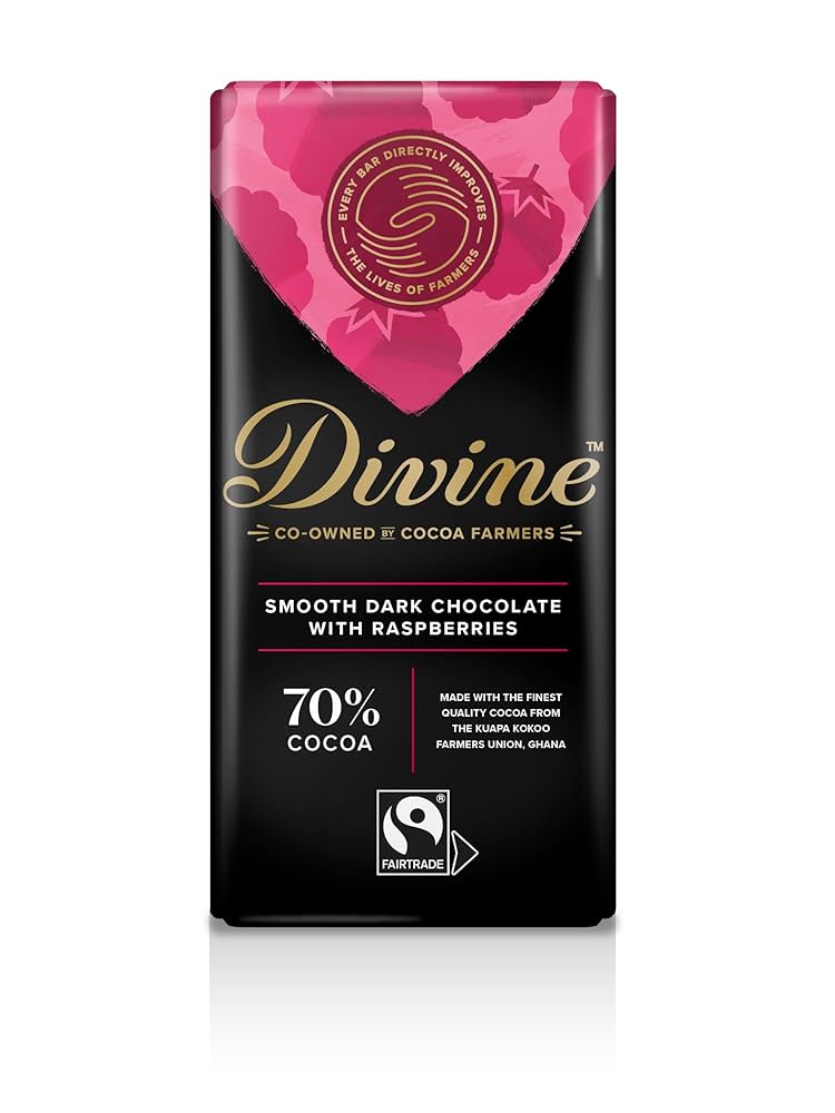 Divine 70% Dark Chocolate Raspberry 90g