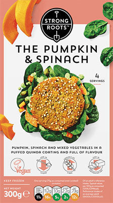 Strong Roots Pumpkin Spinach Burger 300g