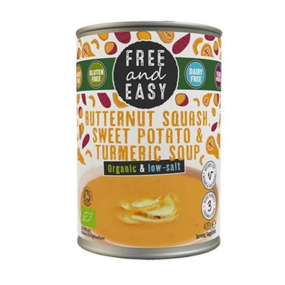 Free & Easy Organic Low Salt Butternut Squash, Sweet Potato & Turmeric Soup 400g