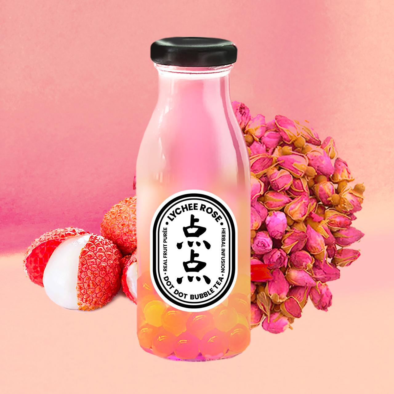 Dot Dot Lychee Rose Bubble Tea