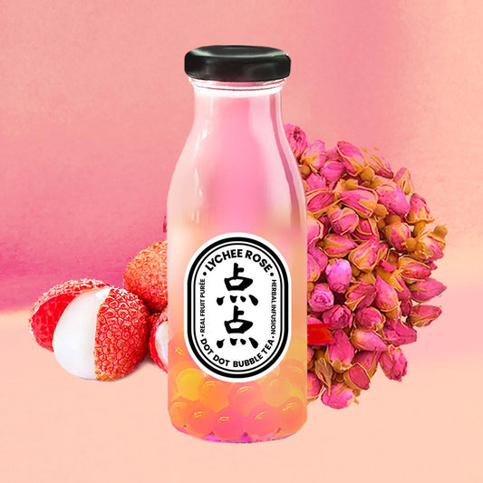 Dot Dot Lychee Rose Bubble Tea