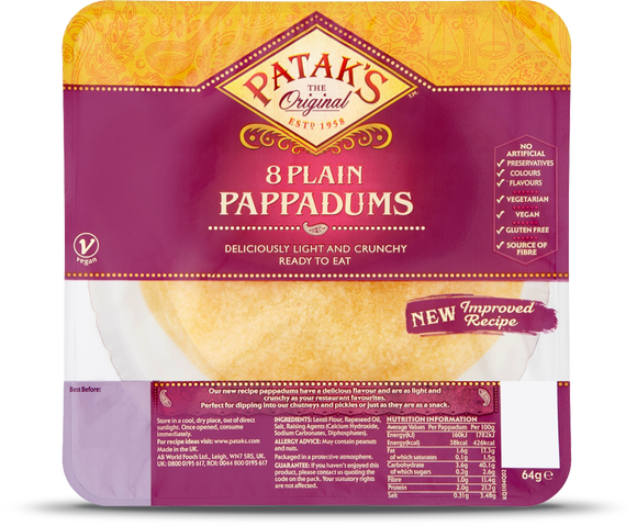 Pataks Pappadums 8 Pack