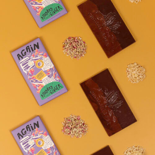 Chocolarder - Again Bar Rhubarb & Ginger Milk Chocolate 70g