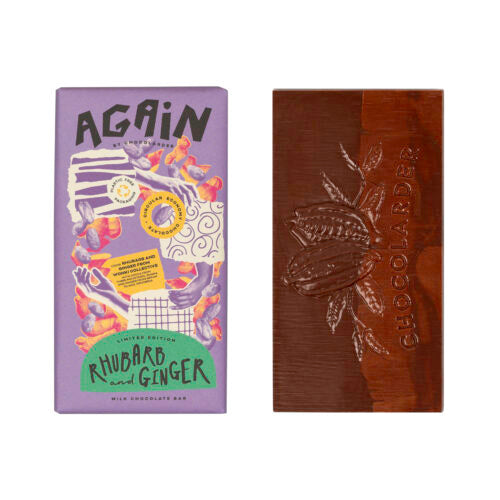 Chocolarder - Again Bar Rhubarb & Ginger Milk Chocolate 70g