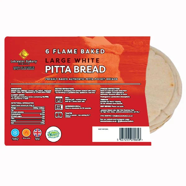 Leicester Bakery White Pitta Bread