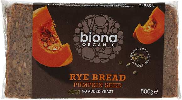 Biona Organic Rye & Pumpkin Seed Bread 500g