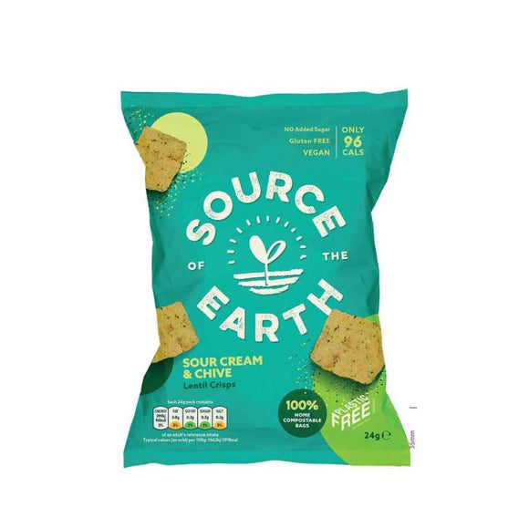 Source of the Earth Sour Cream & Chive Crisps 24G