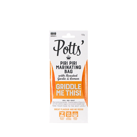 Potts Piri Piri Roasted Garlic & Lemon Bag 150g