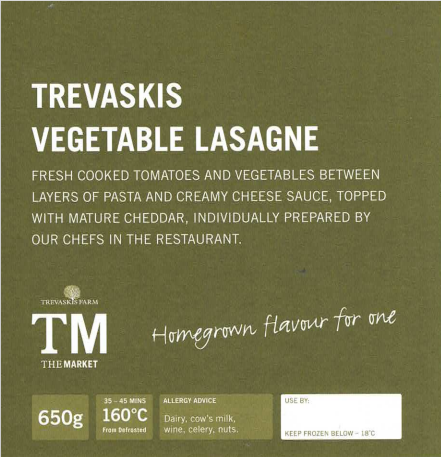 TF Homemade Veg Lasagne - Serves 1