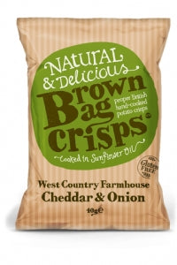 Brown Bag Crisps Cheddar & Onion 150g