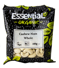 Essential Organic Cashew Nuts Whole 100g