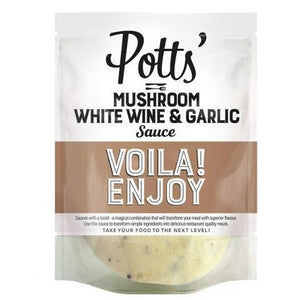 Potts Mushroom White Wine & Garlic Sauce 250g