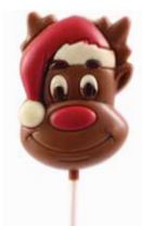 Bon Bon's Belgian Chocolate Rudolph Lolly